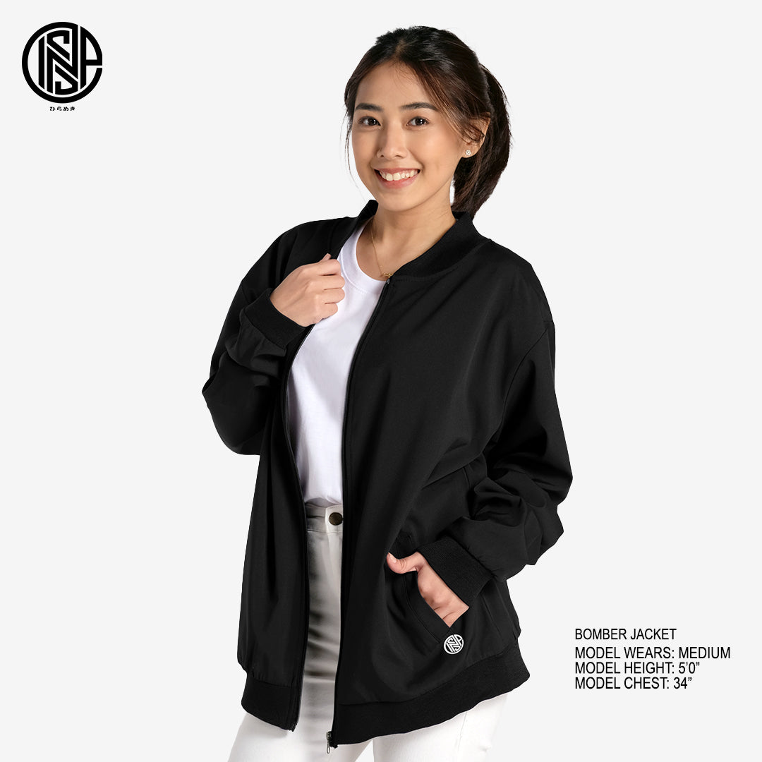 INSPI Originals bomber Jacket for Men 2023 Trendy Korean Style Black