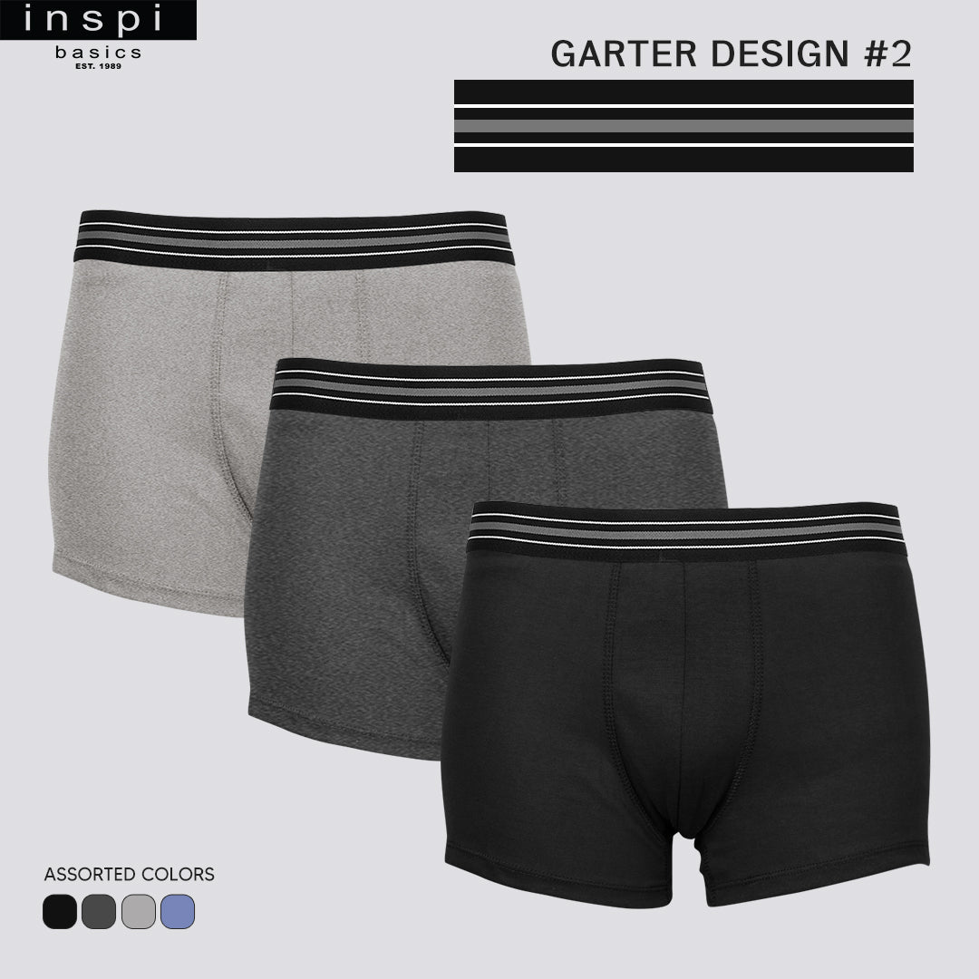 INSPI Basics 3pcs Premium Cotton Boxer Brief for Men Underwear Comfy Briefs for Mens Boxers Design 2