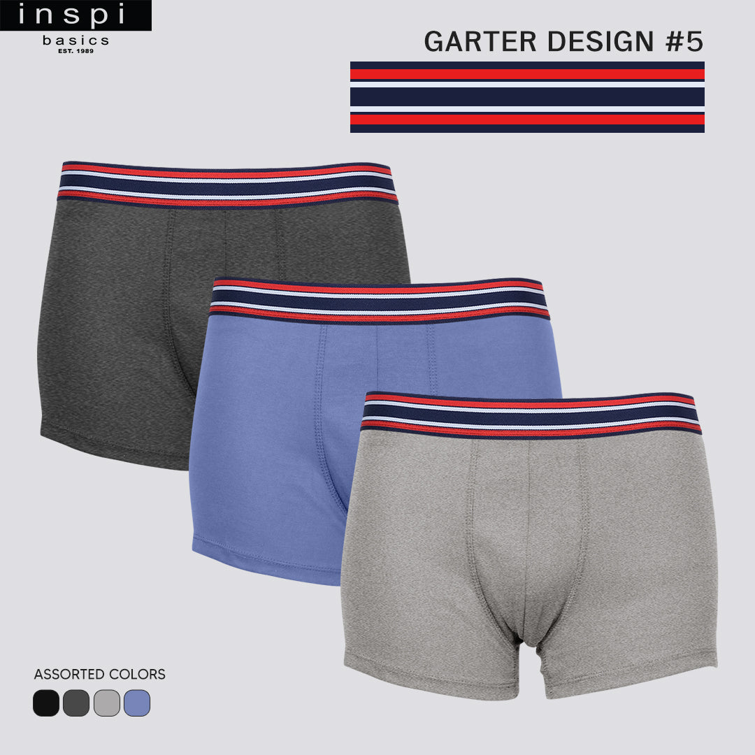 INSPI Basics 3pcs Premium Cotton Boxer Brief for Men Underwear Comfy Briefs for Mens Boxers Design 5