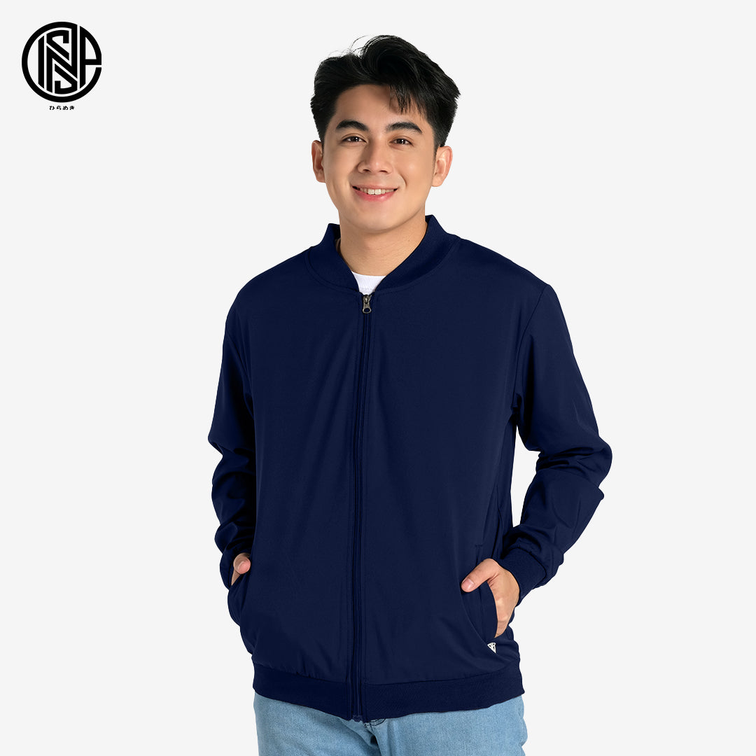 INSPI Originals bomber Jacket for Men 2023 Trendy Korean Style Navy Blue