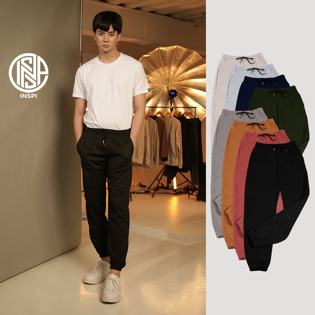 INSPI Jogger Sweatpants for Men with Pockets and Drawstring Stretchable Oversized Sweat Jogging Pant
