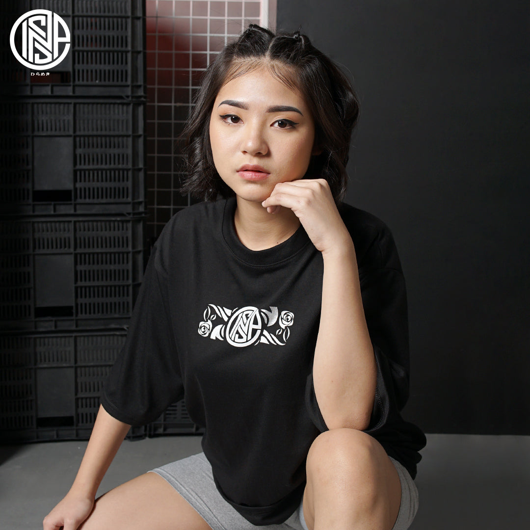 INSPI Tribal Oversized Rose Tshirt for Men Couple Shirt Plus Size Top Graphic Tees Trendy Tops for Women