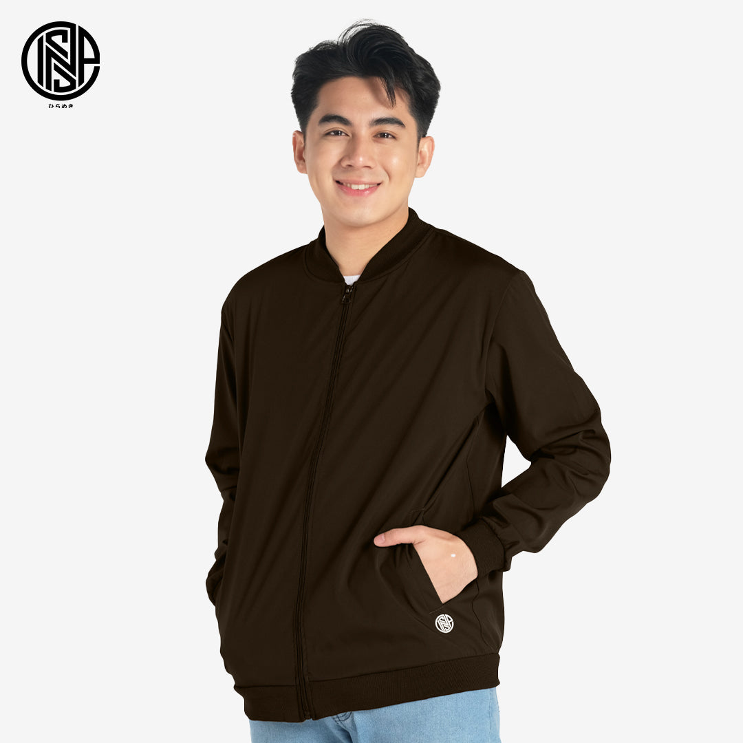 INSPI Originals bomber Jacket for Men 2023 Trendy Korean Style Brown Black
