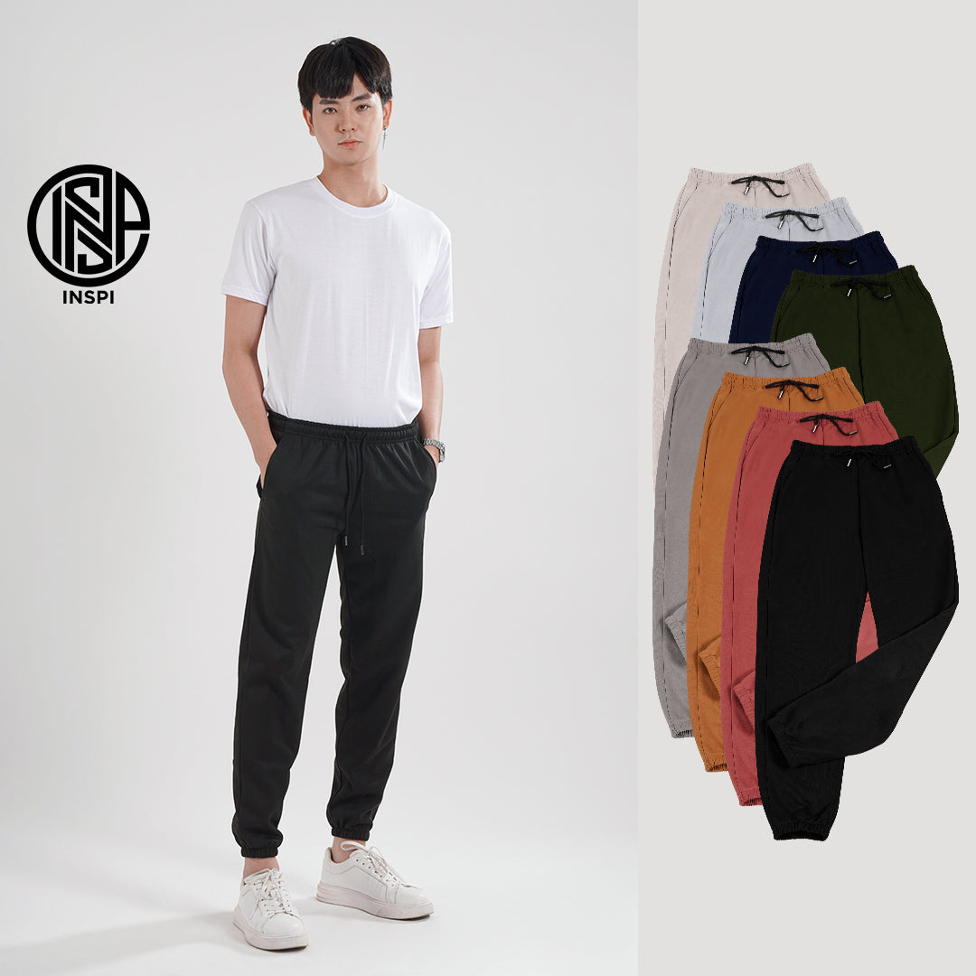 INSPI Jogger Sweatpants for Men with Pockets and Drawstring Stretchable Oversized Sweat Jogging Pant