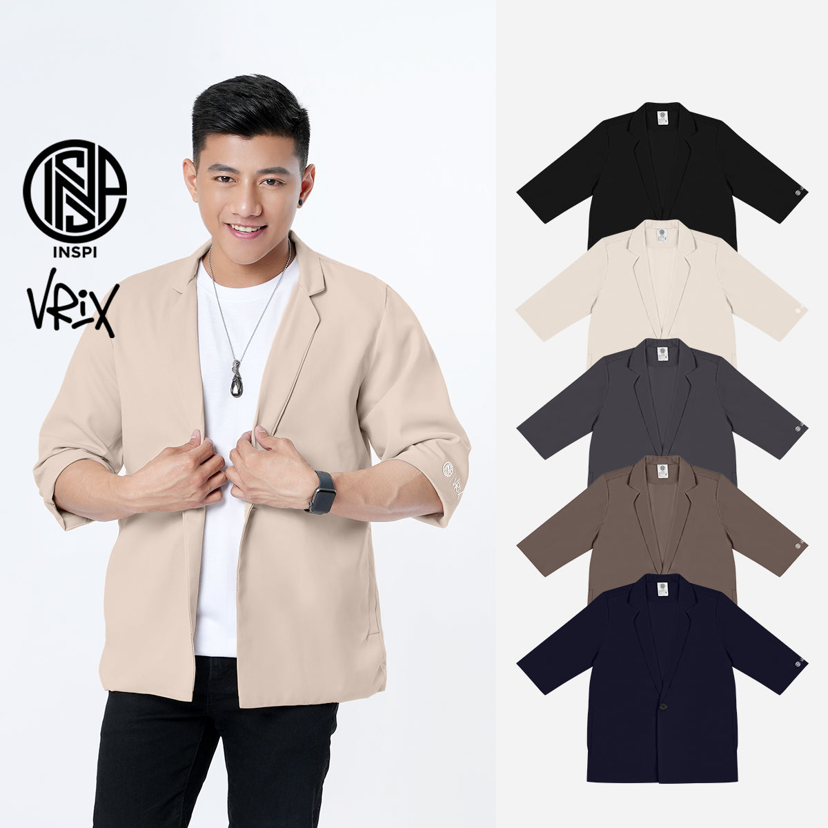 INSPI x Vrix Coat Blazer Navy Blue