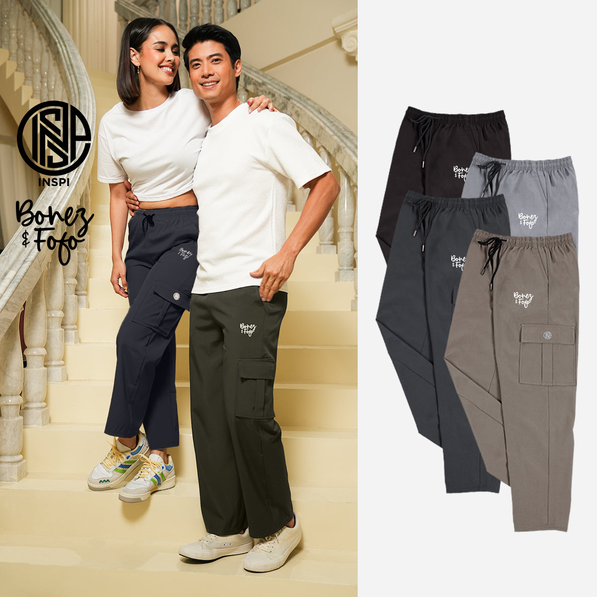 INSPI Cargo Pants Khaki for Men Women with Pocket and Drawstring Straight  Cut Plain Trouser Pant Pantalon