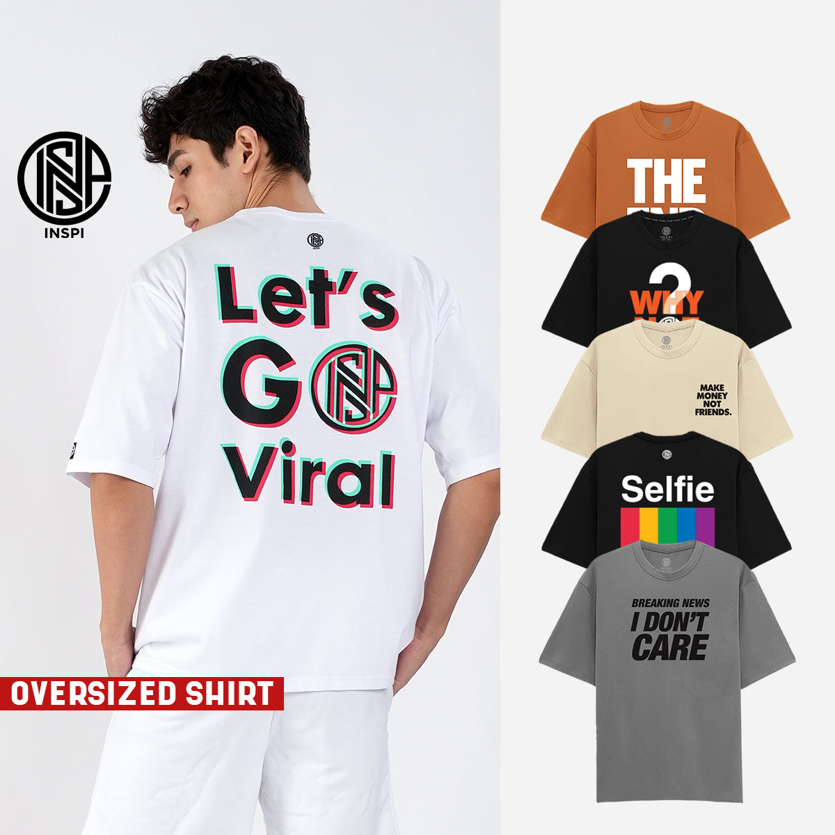 INSPI Originals Creators Oversized Tshirt For Men and Women Collection Plus Size Printed Shirt Loose Fit Round Neck Tees