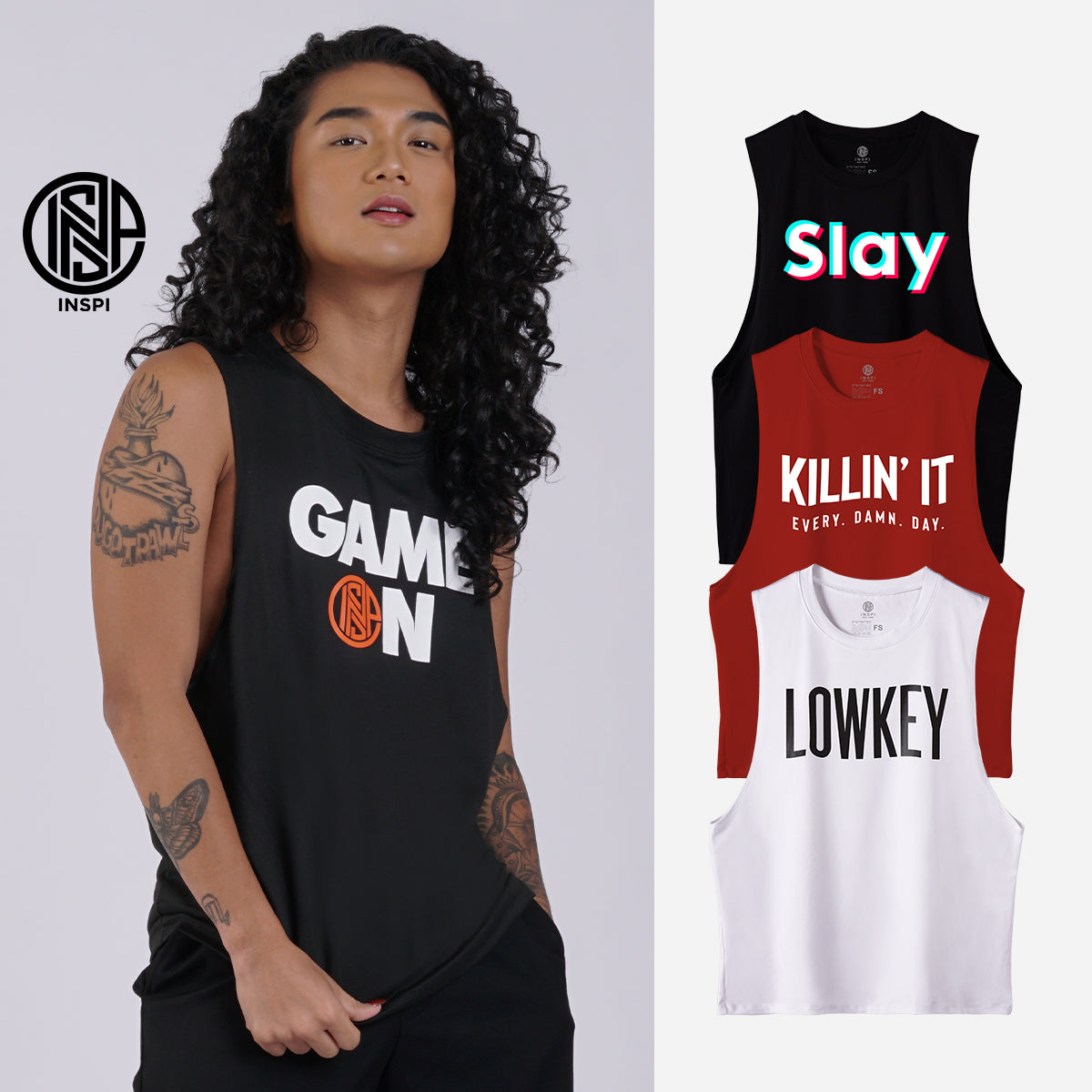 INSPI Originals Creators Muscle Tee Sando For Men Collection Sleeveless Tank Top For Women Workout Gym Activewear