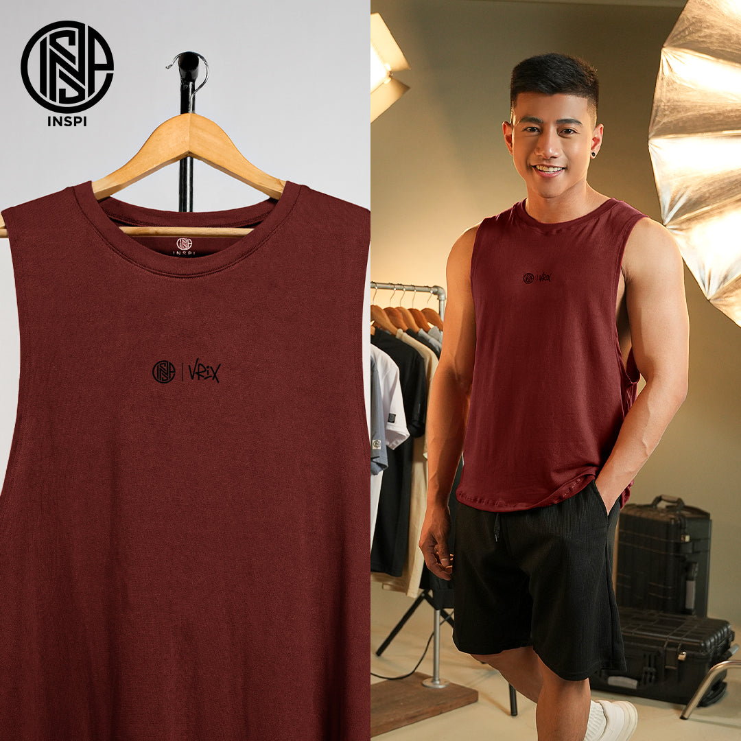 INSPI x Vrix Muscle Tee Sando for Men Tank Tops Korean Style Workout Clothes Exercise Gym Outfit