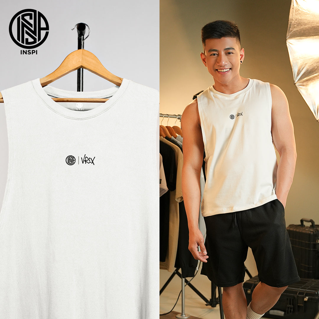 INSPI x Vrix Muscle Tee Sando for Men Tank Tops Korean Style Workout Clothes Exercise Gym Outfit