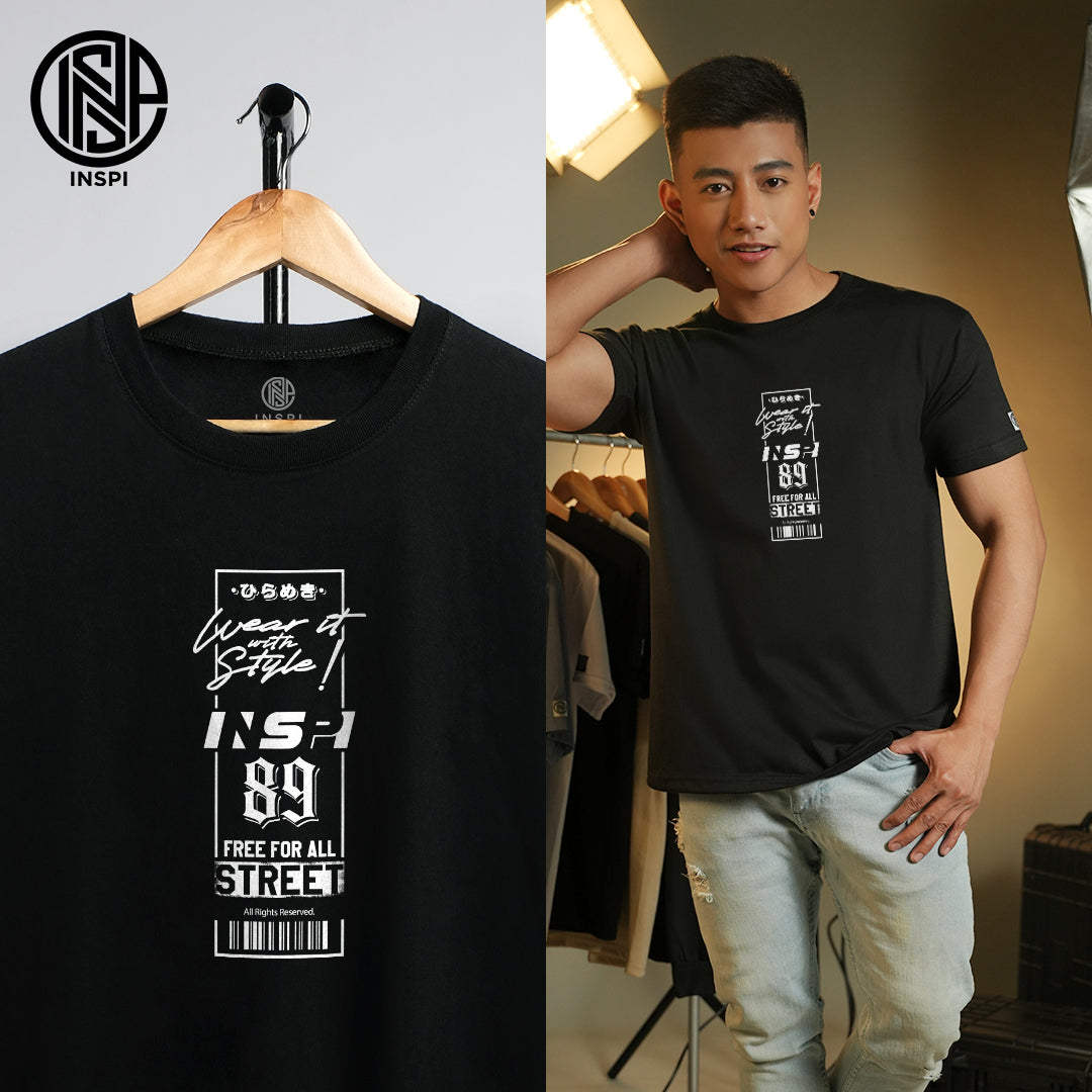 INSPI x Vrix Round Neck Free for all Tshirt For Men Graphic Tee Casual Fashion Mens Trendy Tops Korean Outfit