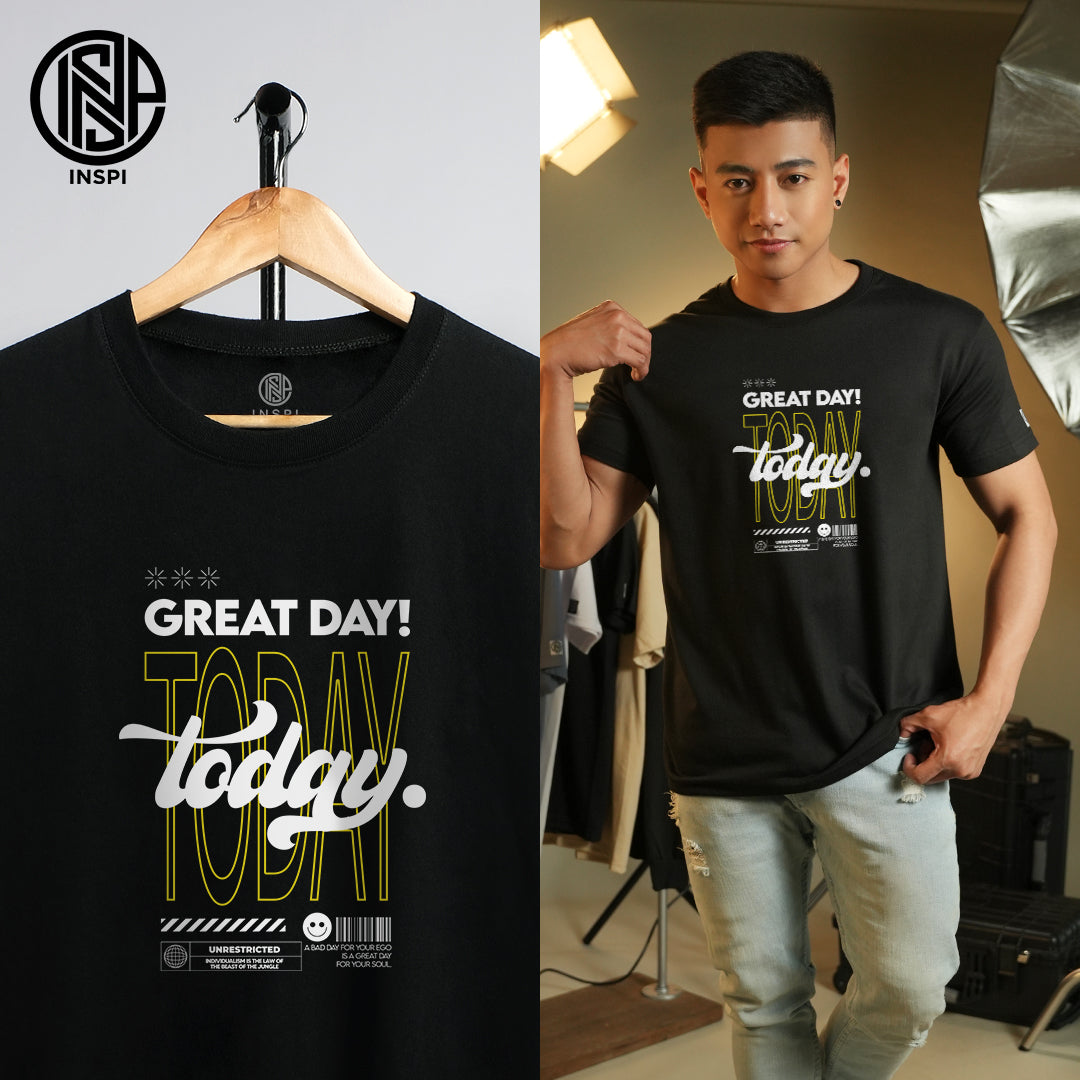 INSPI x Vrix Round Neck Today Tshirt For Men Graphic Tee Casual Fashion Mens Trendy Tops Korean Outfit
