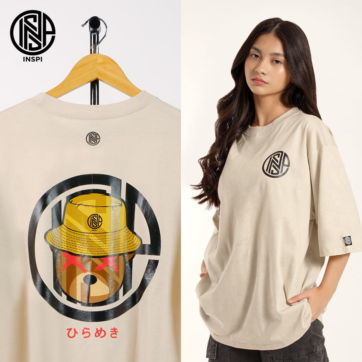 INSPI Originals Bear Oversized Tshirt Bucket Hat Tees