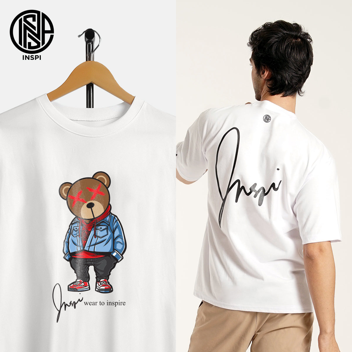 INSPI Originals Bear Oversized Tshirt Signature Tees
