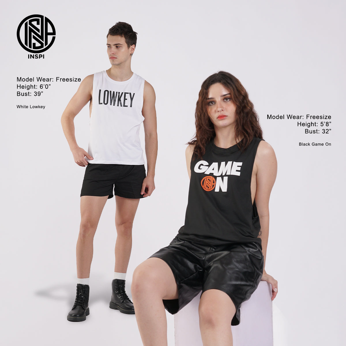 INSPI Originals Creators Muscle Tee Sando For Men Collection Sleeveless Tank Top For Women Workout Gym Activewear