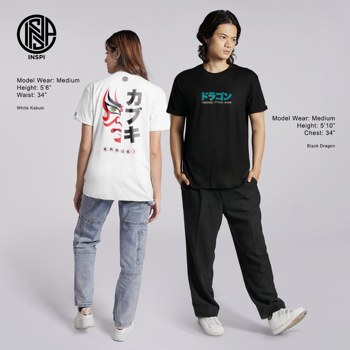 INSPI Minimal Oriental Japanese Back Wave T Shirt for Men Trendy Tops for Women Casual Printed Graphic Tee Collection Casual Tshirts