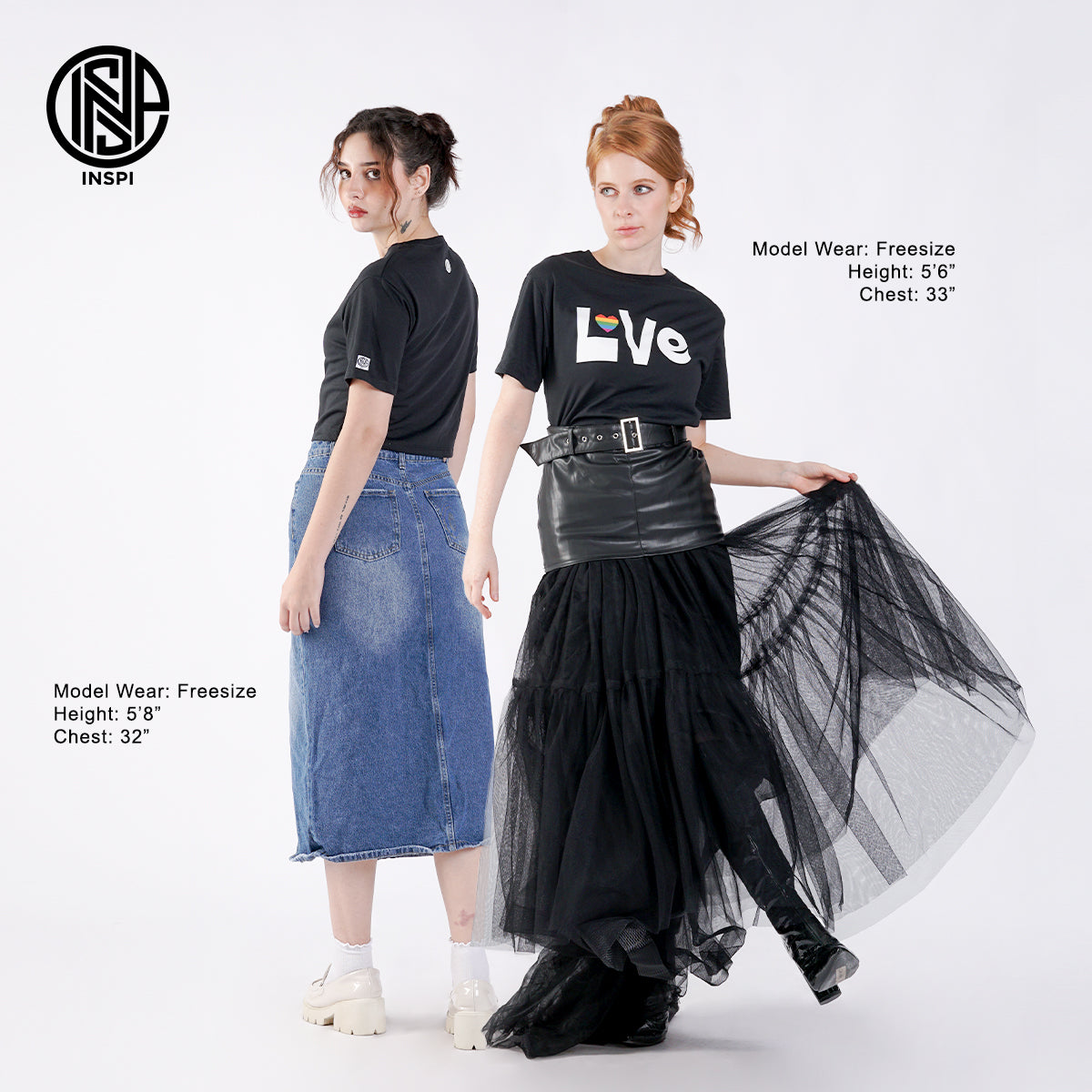 INSPI Originals Creators Crop Tops For Women Collection Statement Loose Fit Printed Round Neck Outfit Statements