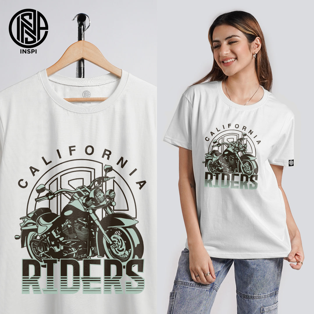 INSPI Motorbike Collection Graphic Tshirt for Men Korean Trendy Tops For Women Summer Printed Tees California Riders