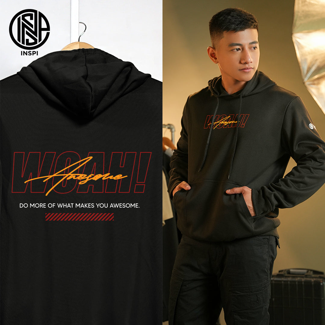 INSPI x Vrix Typographic Hoodie Jacket For Men w/ Pockets Printed Mens Hoodies Casual Tops For Women