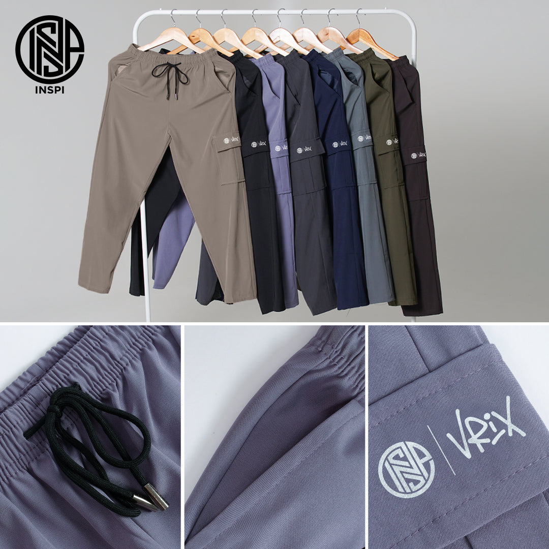 INSPI x Vrix Cargo Pants with Drawstring and Pockets.
