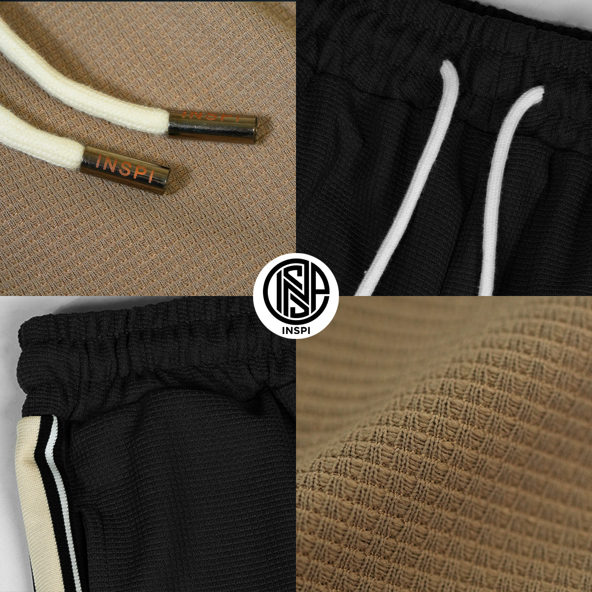 INSPI Waffle Pants with Drawstring and Pockets for Men and Women.