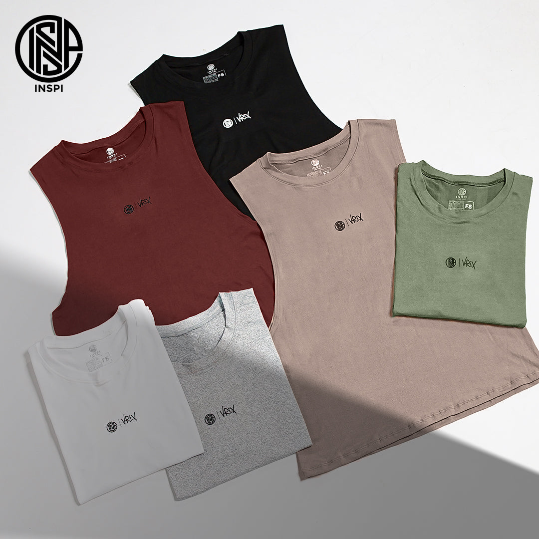INSPI x Vrix Muscle Tee Sando for Men Tank Tops Korean Style Workout Clothes Exercise Gym Outfit