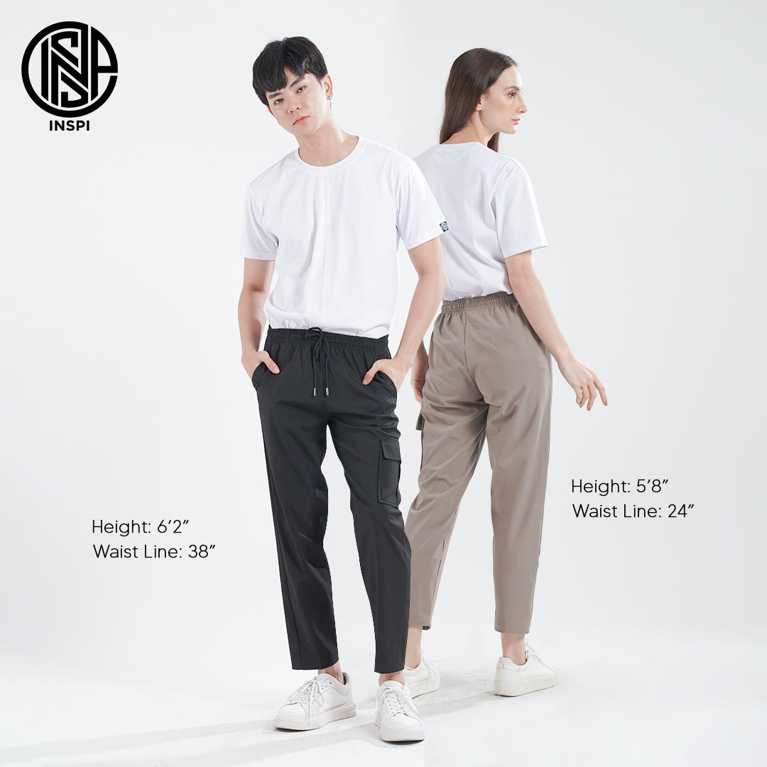 INSPI Cargo Pants Khaki for Men Women with Pocket and Drawstring Straight Cut Plain Trouser Pant Pantalon