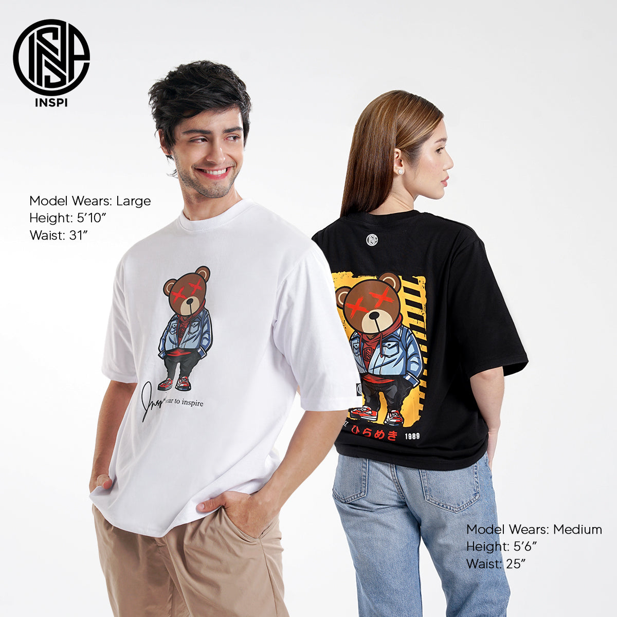 INSPI Originals Bear Oversized Tshirt Bucket Hat Tees