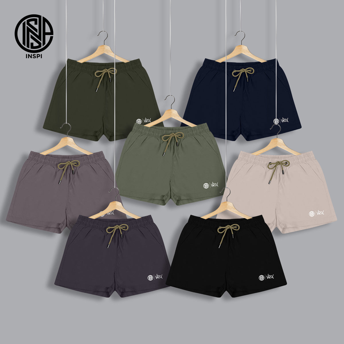 INSPI x Vrix Twil Shorts with Drawstring and Pockets Black