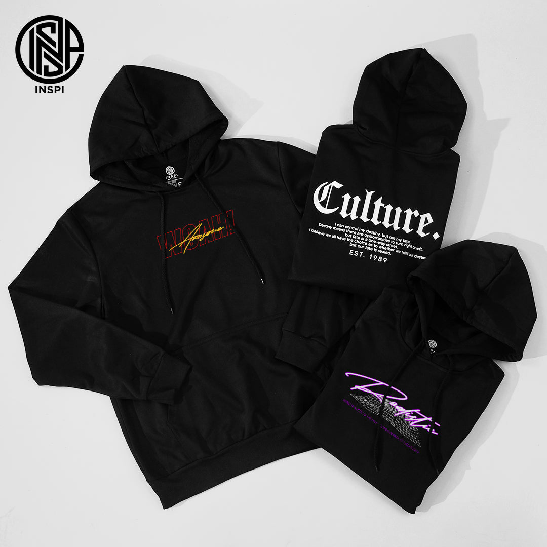 INSPI x Vrix Typographic Hoodie Jacket For Men w/ Pockets Printed Mens Hoodies Casual Tops For Women