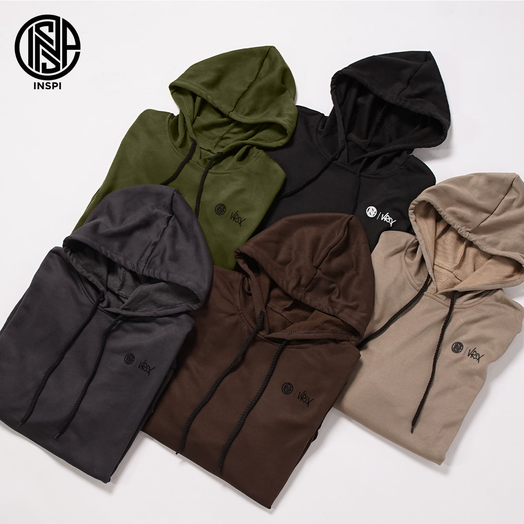 INSPI x Vrix Hoodie Jacket for Men w/ Pockets Plain Cotton Pullover Trendy Casual Jackets For Women