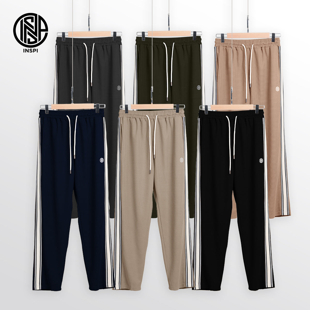 INSPI Waffle Pants with Drawstring and Pockets for Men and Women.