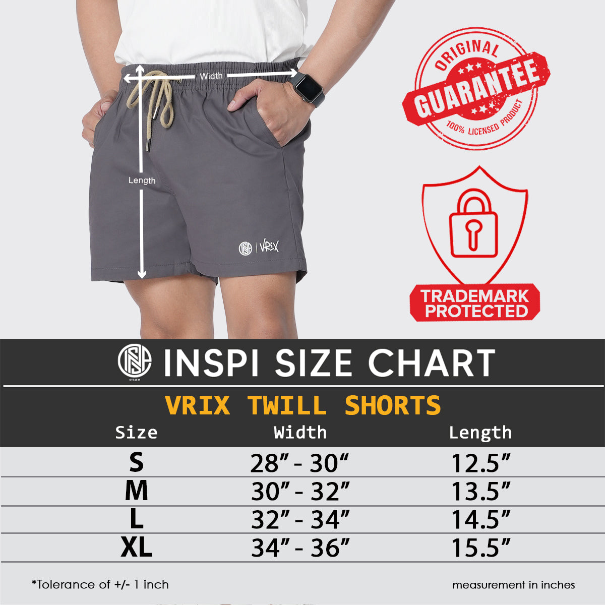 INSPI x Vrix Twil Shorts with Drawstring and Pockets Black