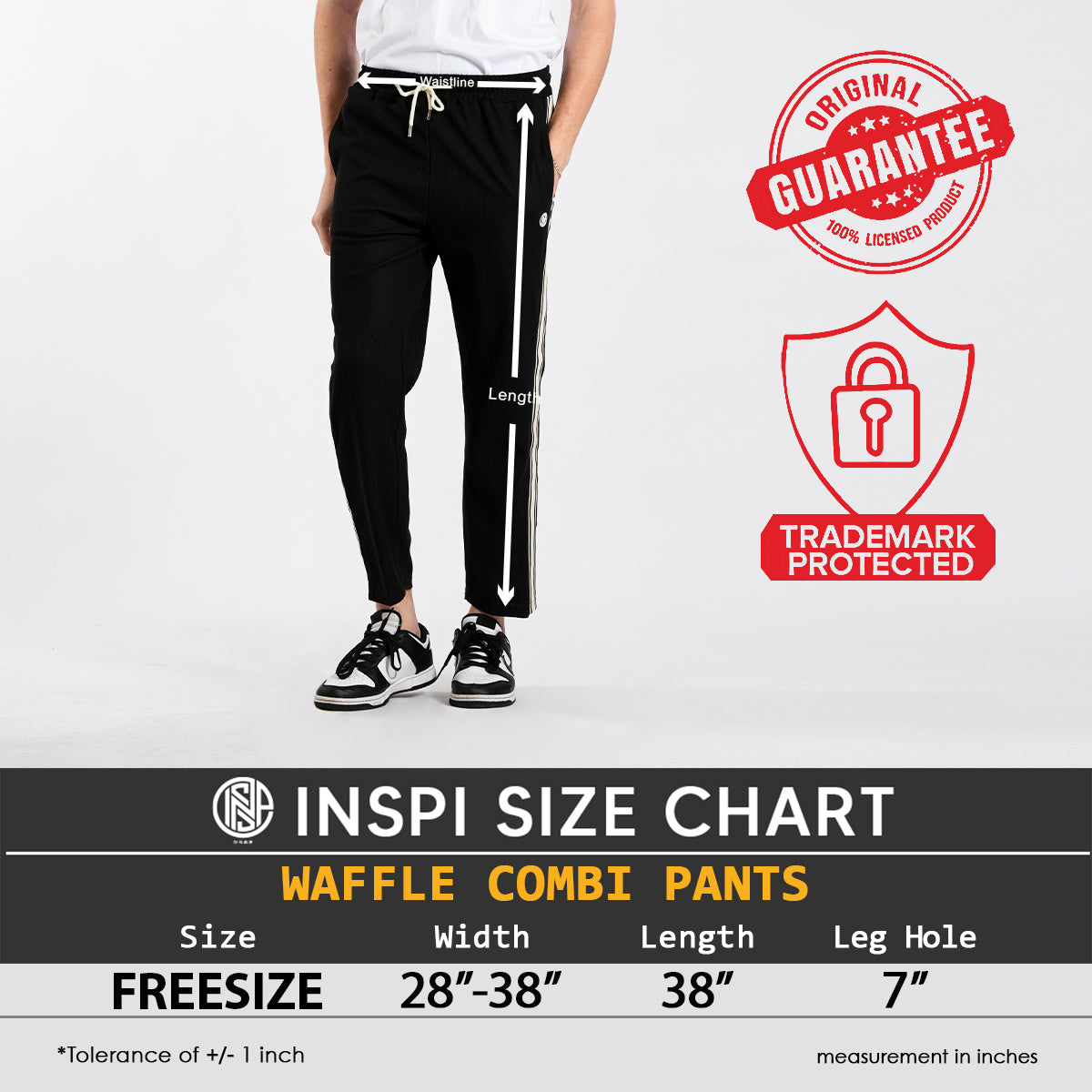 INSPI Waffle Pants with Drawstring and Pockets for Men and Women.