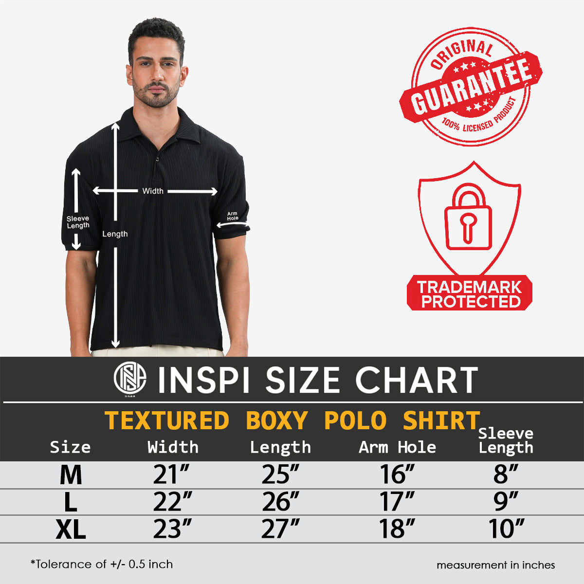 INSPI Textured Boxy Polo Shirt