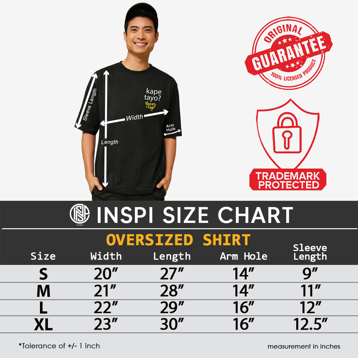INSPI x Bonez & Fofo Oversized Shirt for Men and Women Plus Size Graphic Printed Tops Collection Loose Fit Couple Tees