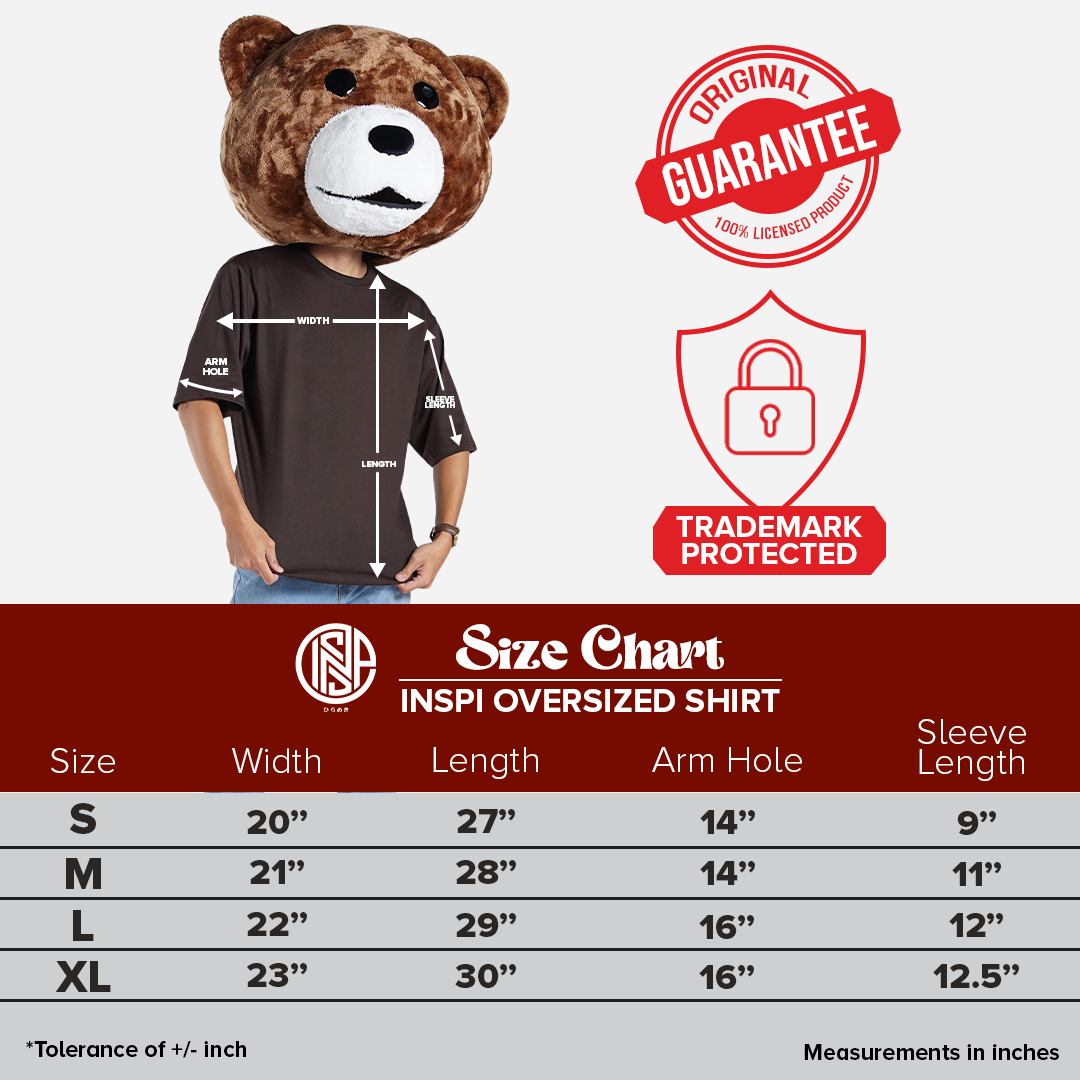 INSPI Bear Good Old Times Oversized Tshirt for Men Vintage Trendy Tops for Women Couple Shirt Plus Size Top