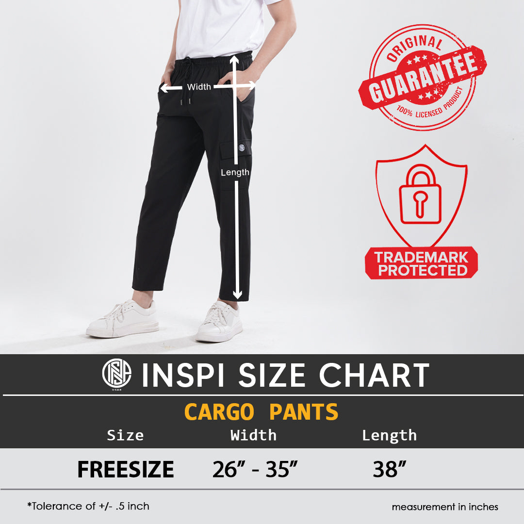 INSPI Cargo Pants Khaki for Men Women with Pocket and Drawstring Straight Cut Plain Trouser Pant Pantalon