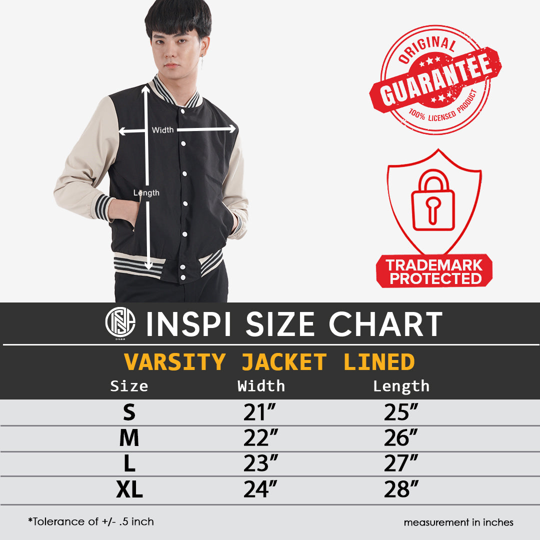 INSPI Varsity Jacket Navy Blue For Men and Women with Buttons and Pockets Korean Bomber Baseball Jersey Line