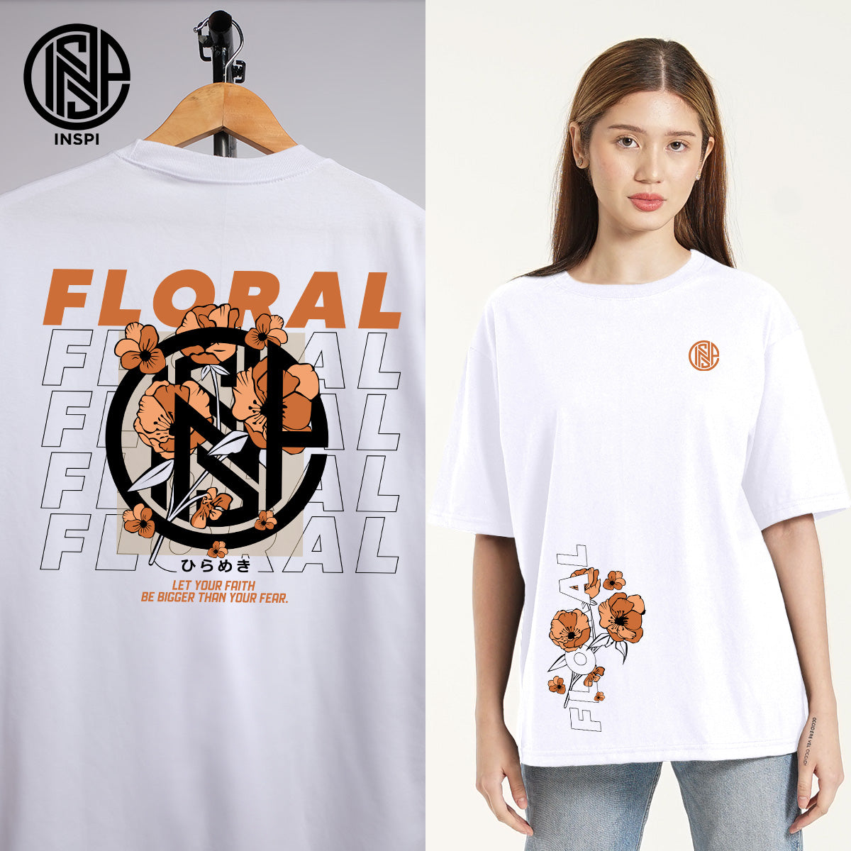 INSPI Floral Street Oversized Floral Tshirt