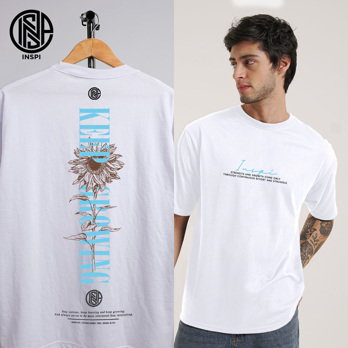INSPI Floral Street Oversized Keep Growing Tshirt