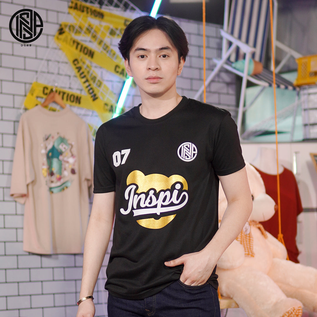 INSPI Bear Tshirt for Men Graphic Tee Trendy Tops for Women Korean Top Couple Shirt Streetwear Gold Bear