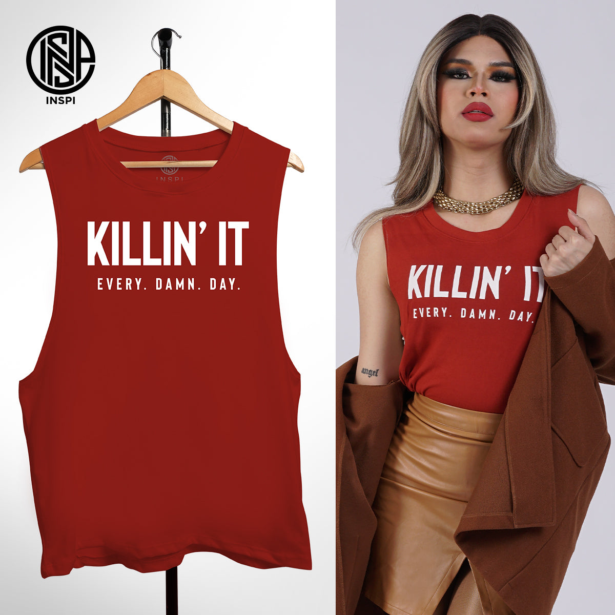 INSPI Originals Creators Muscle Tee Sando For Men Collection Sleeveless Tank Top For Women Workout Gym Activewear