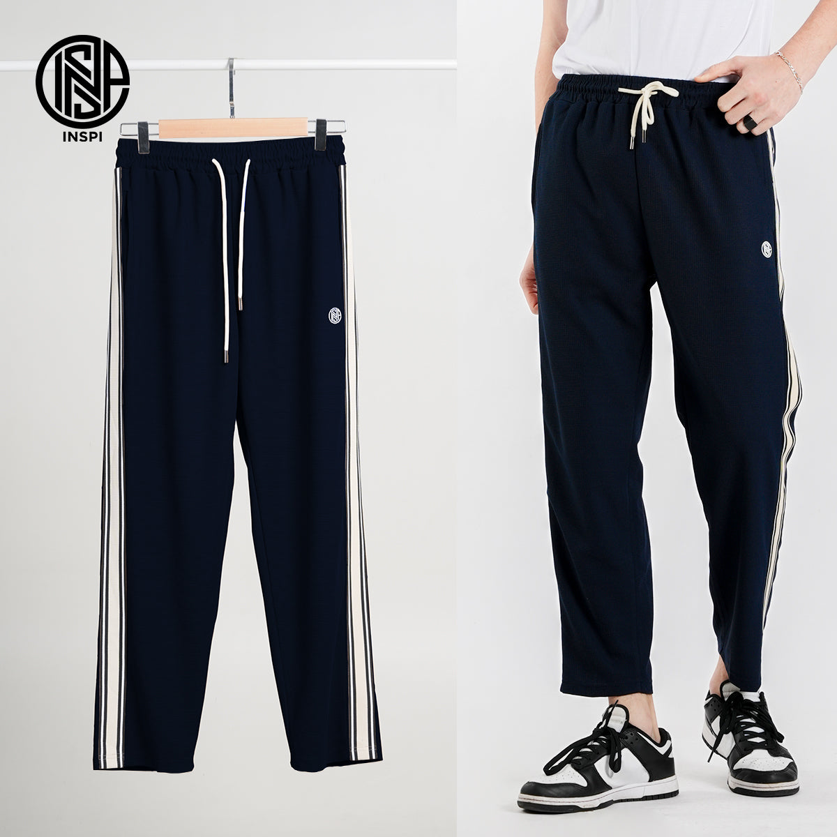 INSPI Waffle Pants with Drawstring and Pockets for Men and Women.