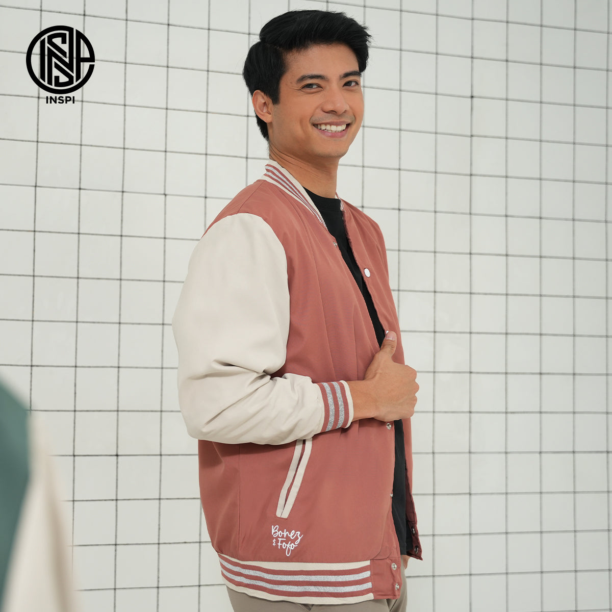 INSPI x Bonez & Fofo Varsity Jacket for Men Baseball Jersey Line with Buttons and Pockets Collection Trendy Jackets for Women