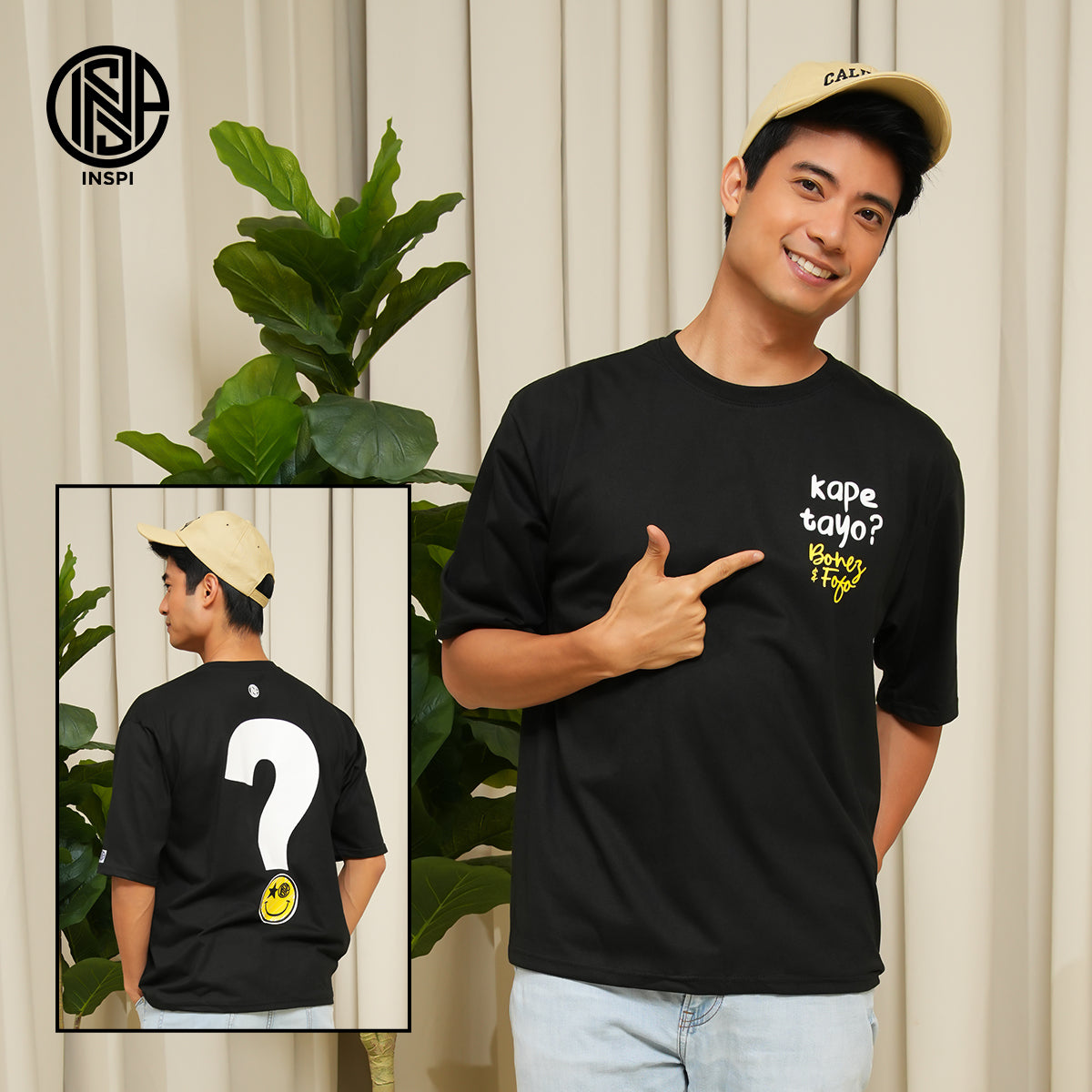 INSPI x Bonez & Fofo Oversized Shirt for Men and Women Plus Size Graphic Printed Tops Collection Loose Fit Couple Tees