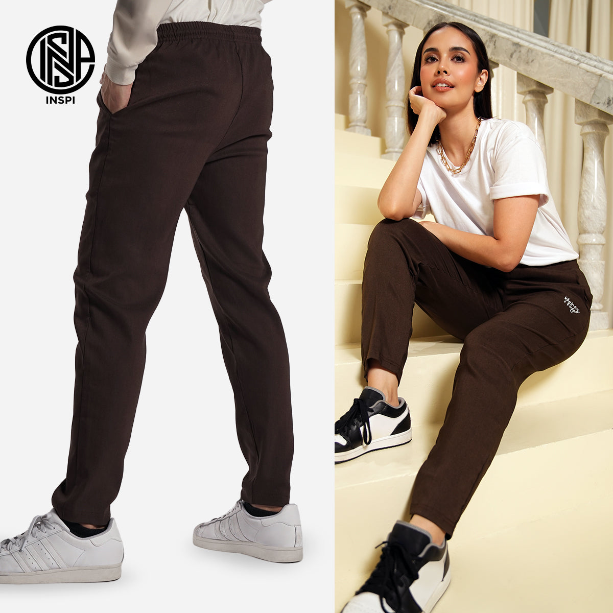 INSPI x Bonez & Fofo Trouser Pants for Men and Women with Side Pockets and Drawstring Collection High Waist Pant Pantalon