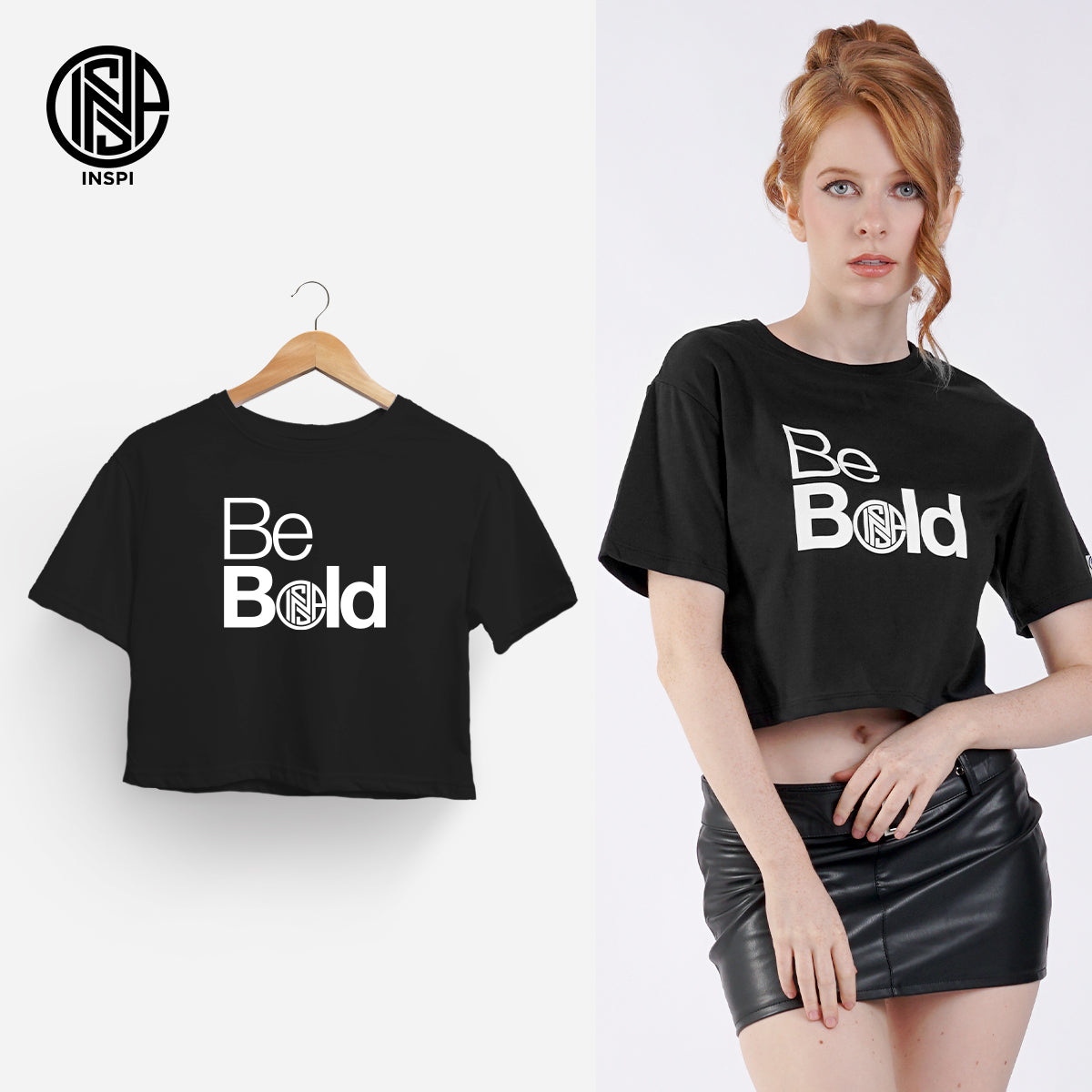 INSPI Originals Creators Crop Tops For Women Collection Statement Loose Fit Printed Round Neck Outfit Statements
