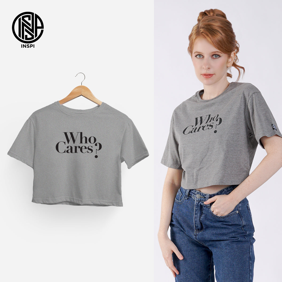 INSPI Originals Creators Crop Tops For Women Collection Statement Loose Fit Printed Round Neck Outfit Statements