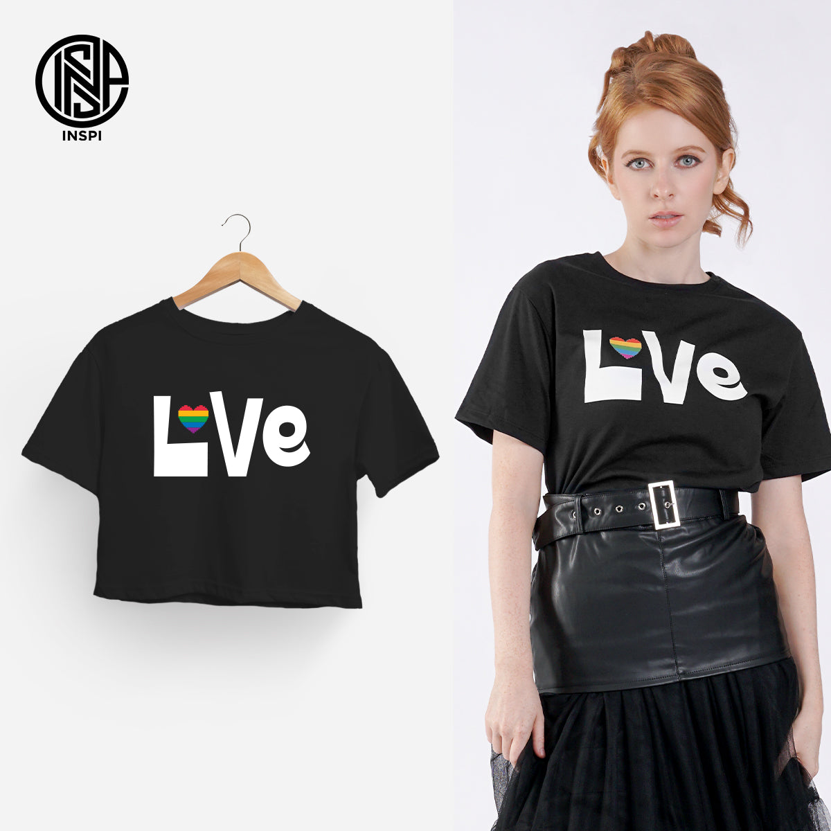 INSPI Originals Creators Crop Tops For Women Collection Statement Loose Fit Printed Round Neck Outfit Statements